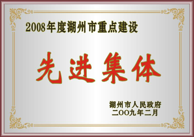 2008年度湖州市重点建设先进集体